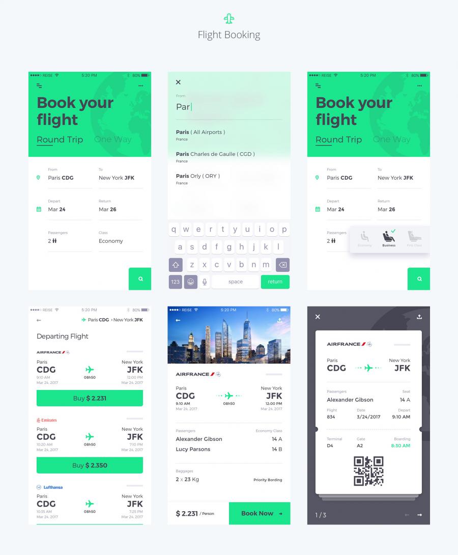 绿色清新旅行类多功能APP UI KITS下载[Sketch]插图(2)