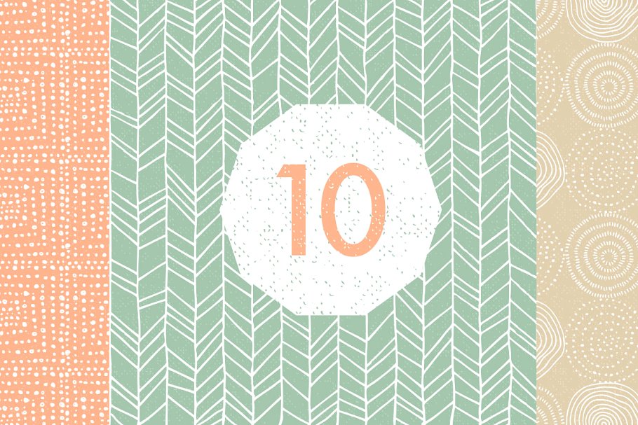 10款手绘日系淡雅小清新无缝图案 Hand Drawn Patterns #2 Pro插图