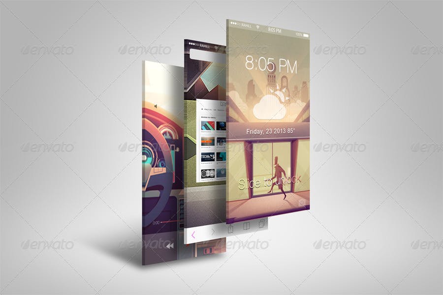 APP应用界面设计截图预览样机模板 Mobile App Screenshot Mockups插图(7)
