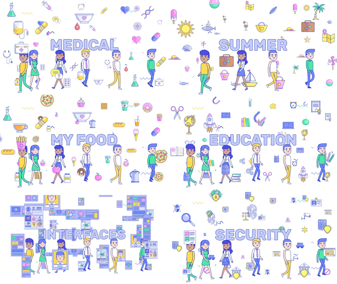 70款互联网场景化概念插画PSD模板合集 Explainer Graphics Toolkit插图(4)