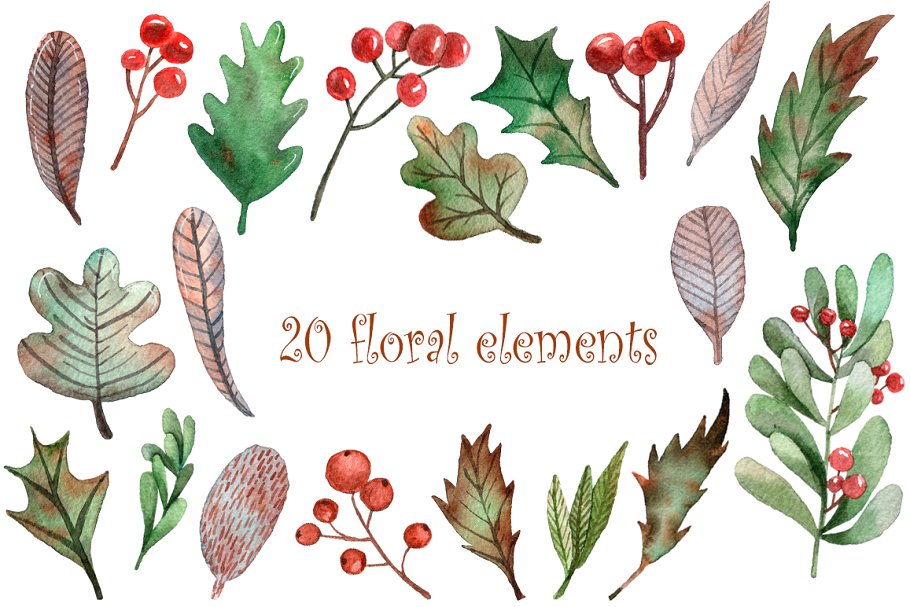 圣诞老人的小帮手水彩插画素材插图(11)