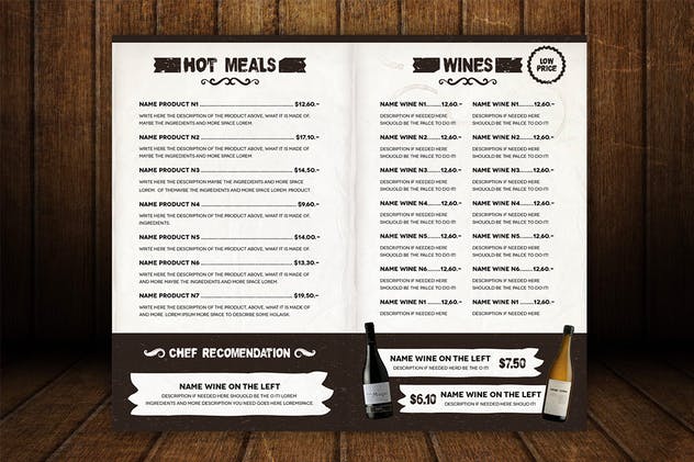 意大利餐厅西式餐厅食品菜单设计模板 The Ristorante Food Menu Illustrator Template插图(5)