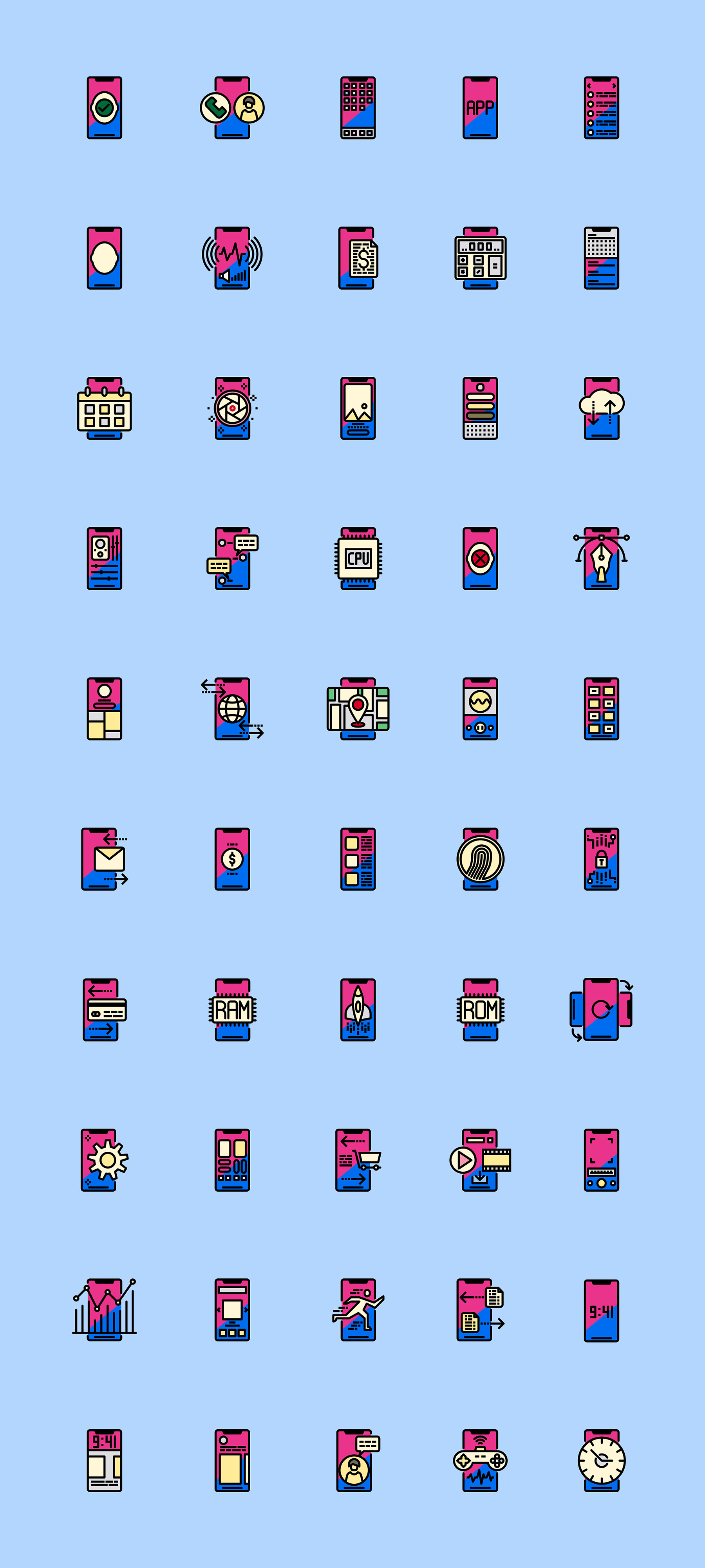 50 枚智能手机元素图标