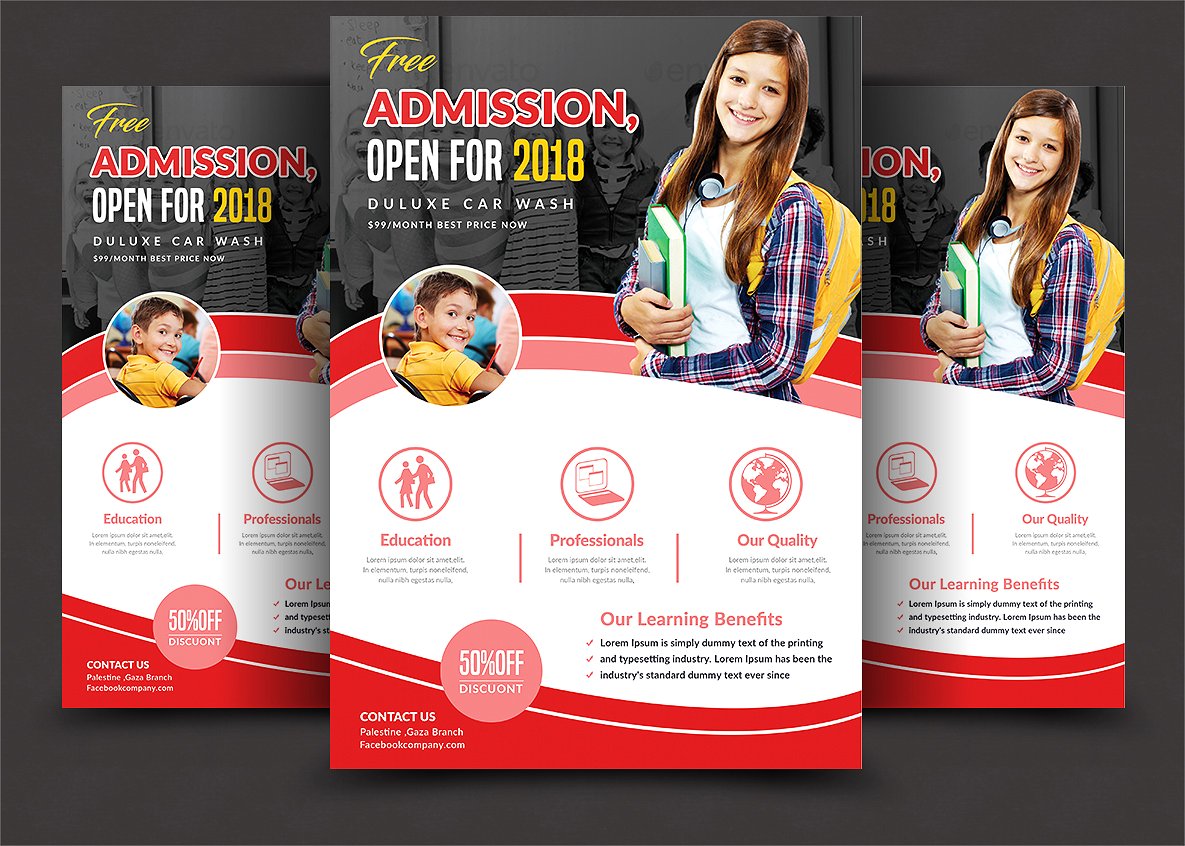 创意儿童教育宣传单设计模板 Kids Education Flyer插图