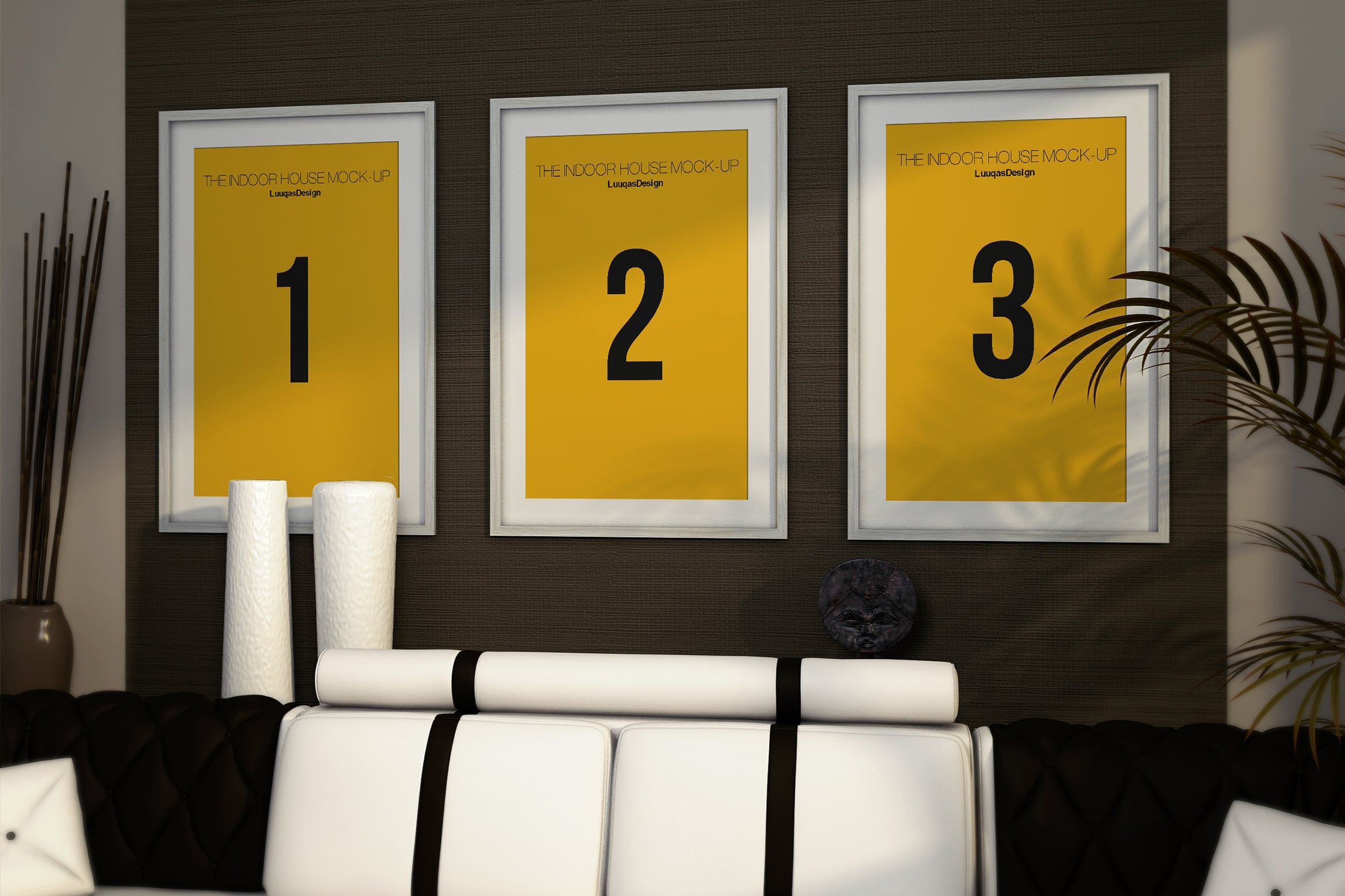 室内装饰画框艺术创作预览样机模板素材 Indoor House MockUp Templates插图