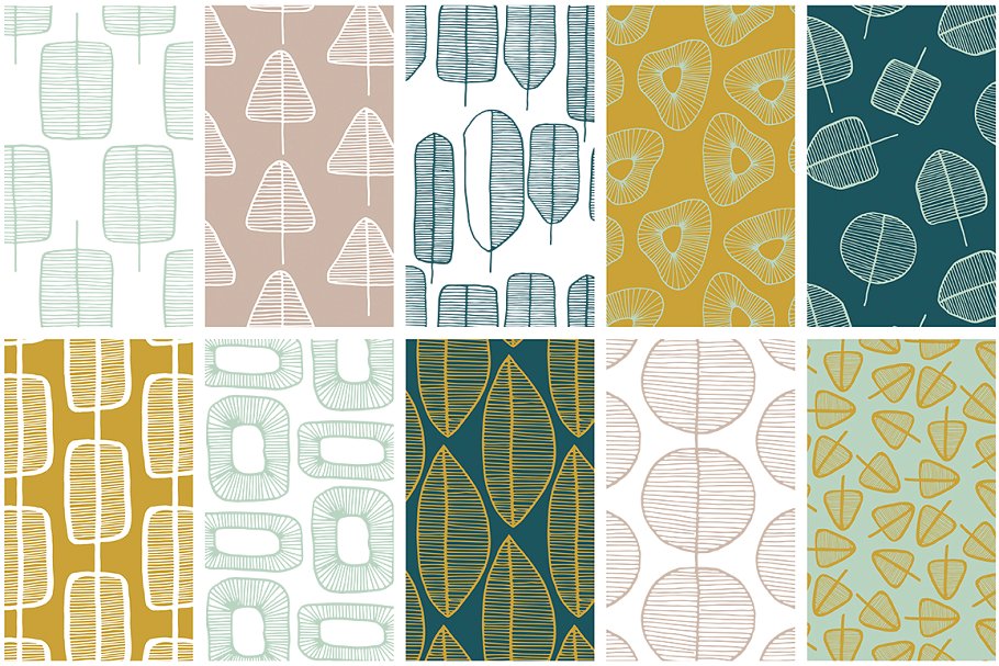 春天森林无缝图案纹理 Spring Forest Seamless Patterns插图(5)