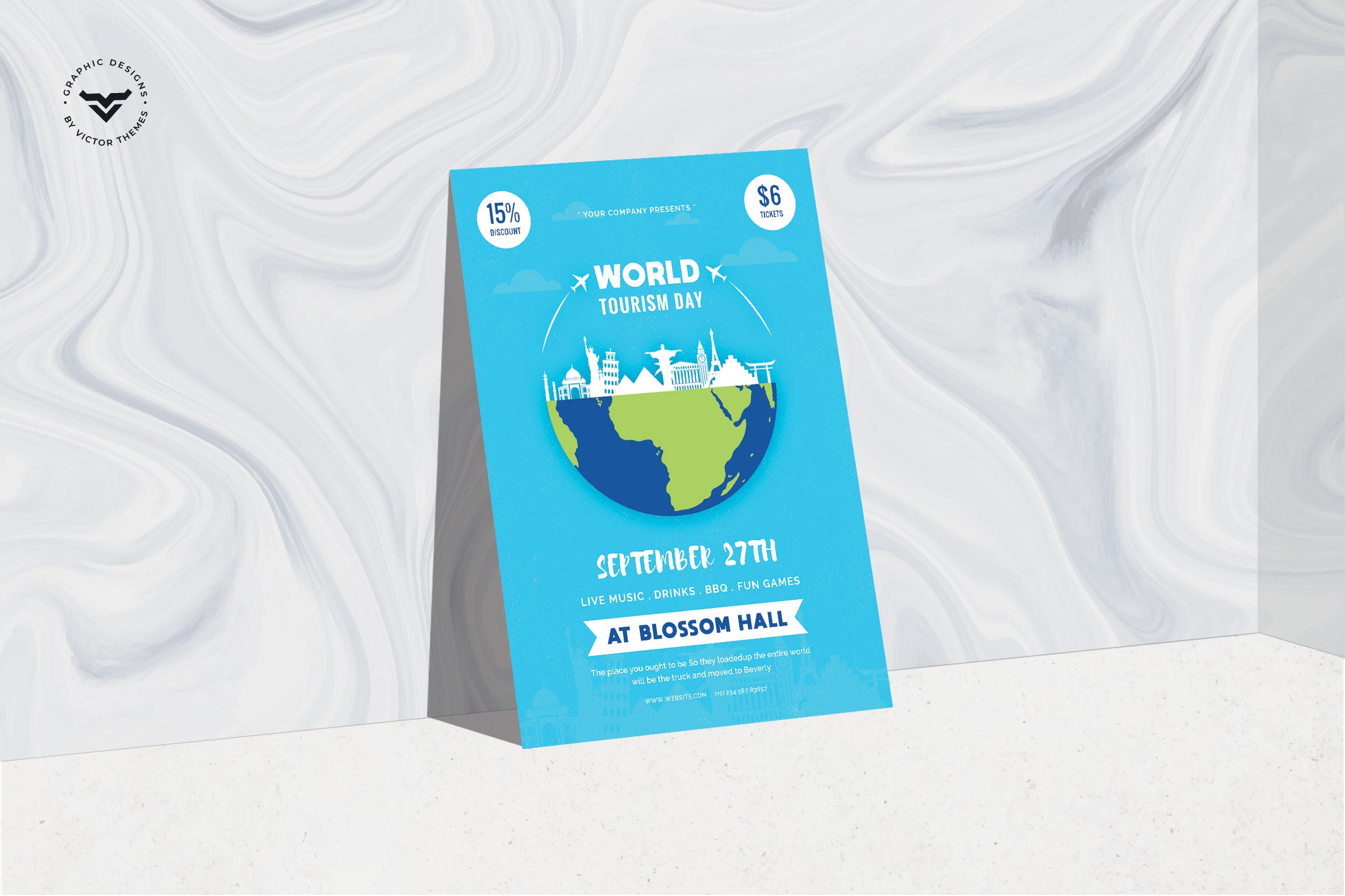 世界旅游日主题传单设计模板 World Tourism Day Flyer Template插图