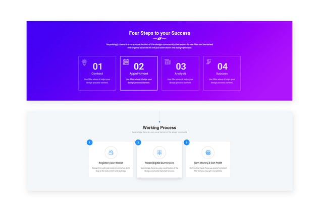 10个流程步骤网站小部件设计UI模板 10 Process Steps Widget Design for Web-UI Kit插图(2)