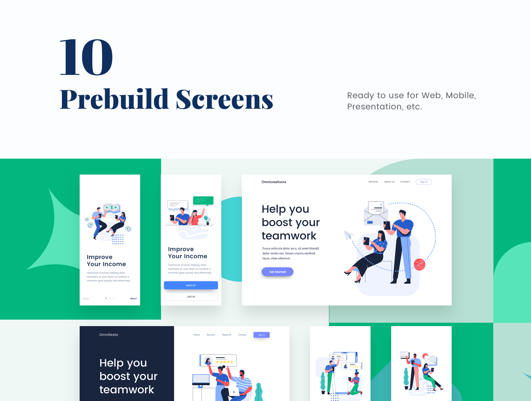 素材库下午茶：电子商务网站设计矢量插画集插图(1)