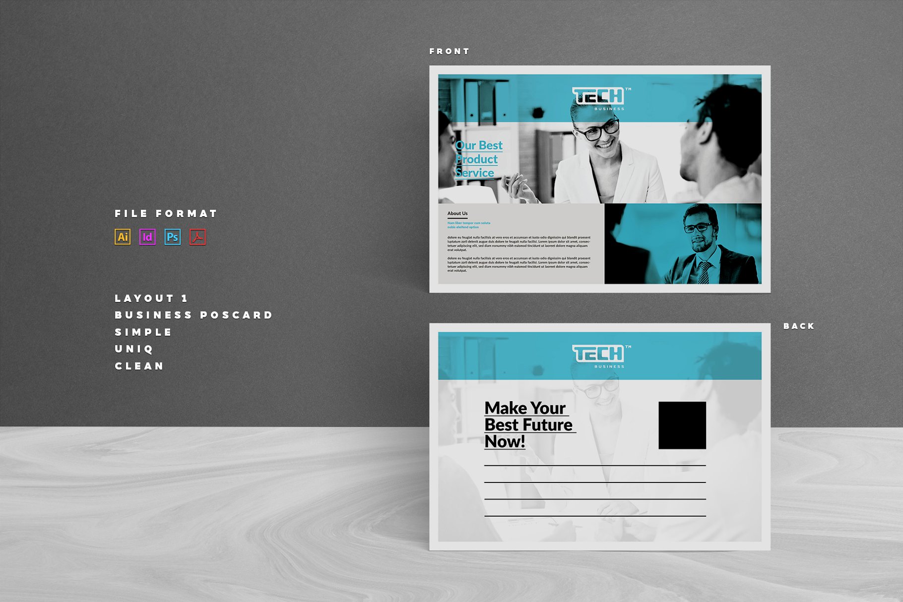 商务三折页小册子明信片 Postcard Postcard插图(1)