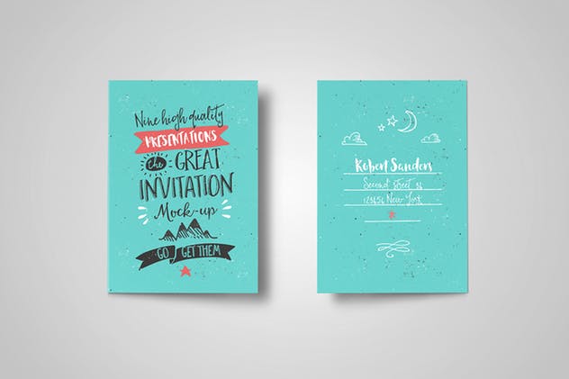 创意节日派对邀请函/贺卡样机 Invitation / Greeting Card Mock-Up插图(7)