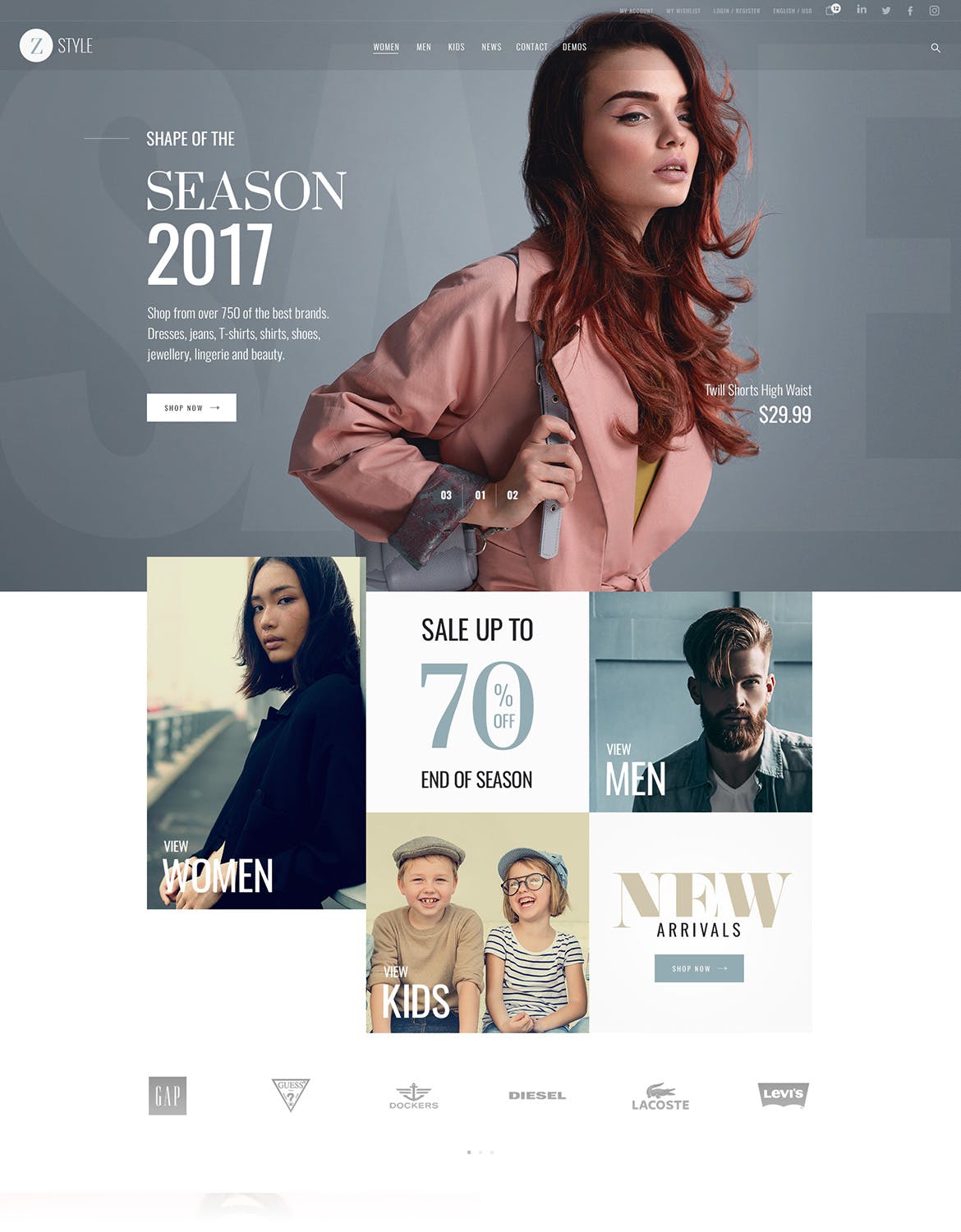 八合一多用途网站主页着陆页设计PSD模板 Zodiac – Multi-Purpose PSD Template插图(8)