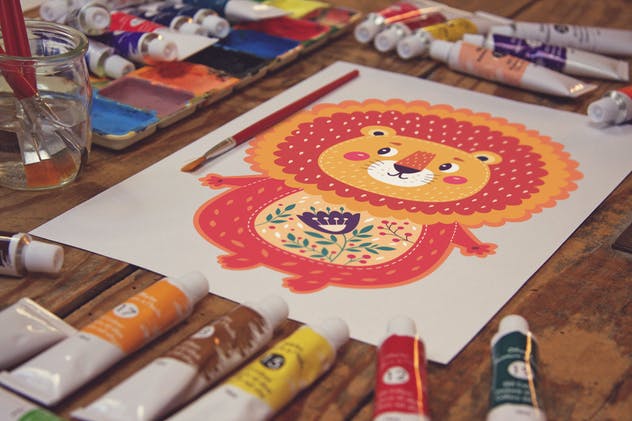 画室创作场景画纸样机模板v2 Paper & Brush插图(2)