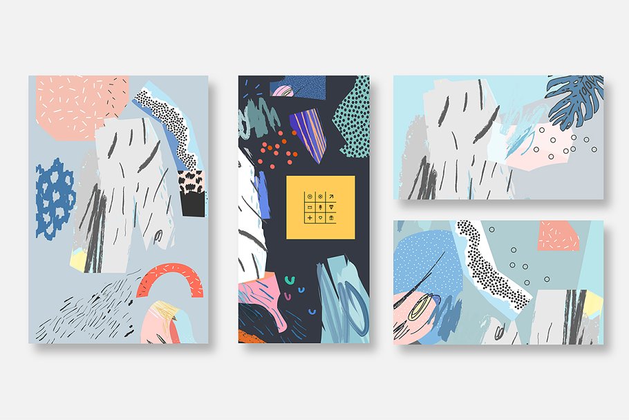 抽象印象派水彩插画素材 CUT out graphic pack.插图(15)