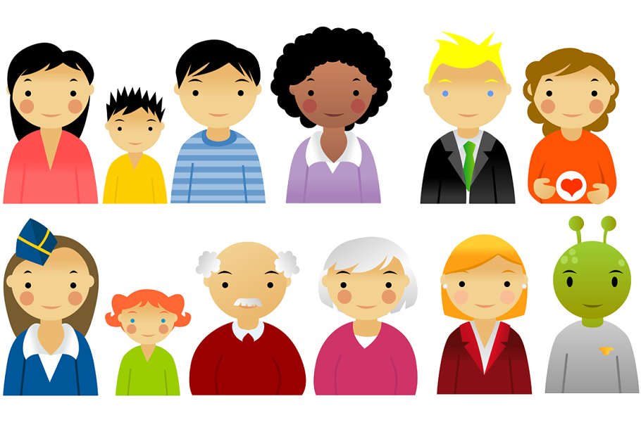 70+手绘卡通人物形象矢量插画集 Vector Illustration Pack插图(4)