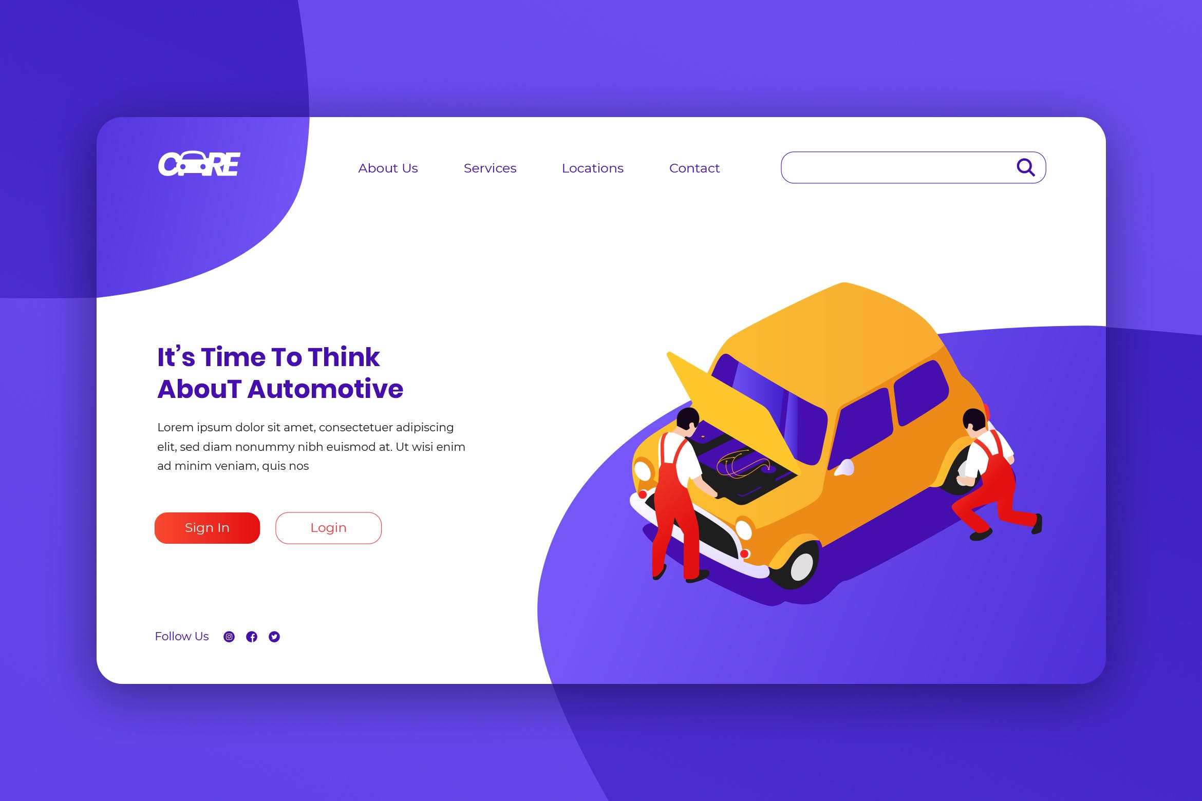 Web着陆页汽车维修主题等距矢量素材库精选概念插画素材 Isometric Landing Page插图
