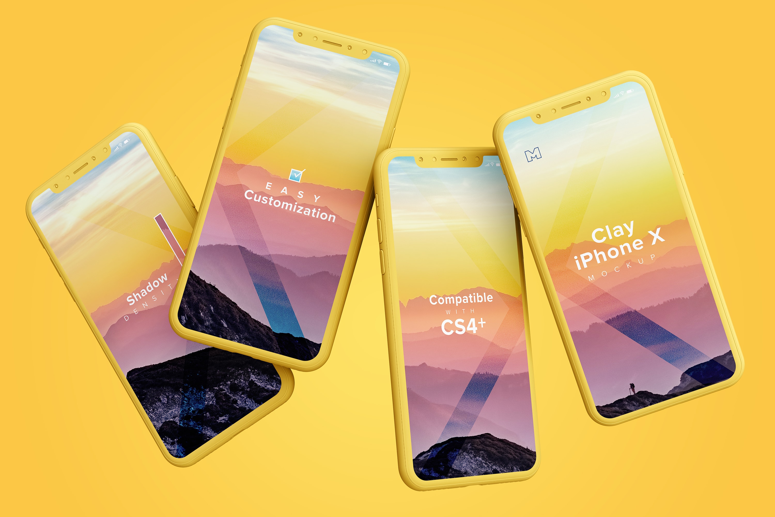 iPhone X智能手机APP设计演示黏土样机模板 Clay iPhone X Mockup 06插图(1)