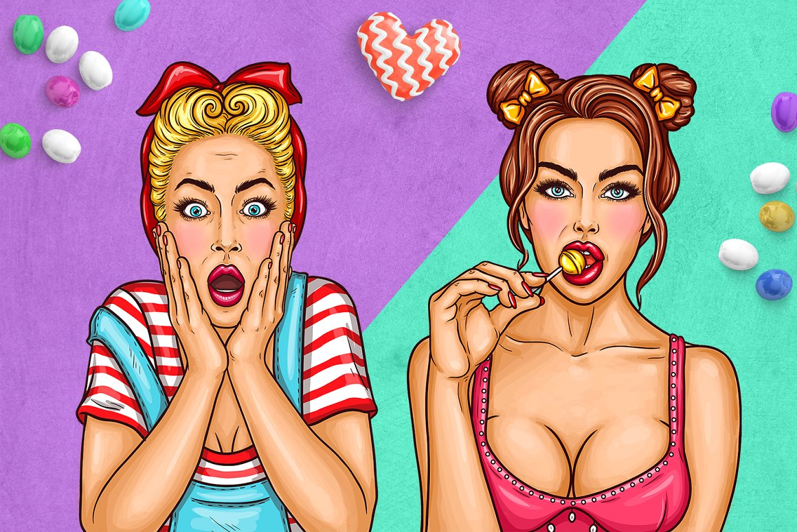 美式时尚女性产品包装插画插图 [Ai]插图(4)