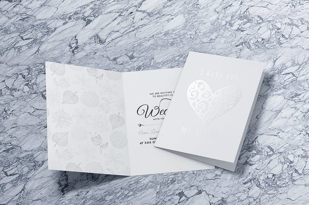 邀请函与贺卡样机模板v2 Invitation & Greeting Card MockUp vol.2插图(7)