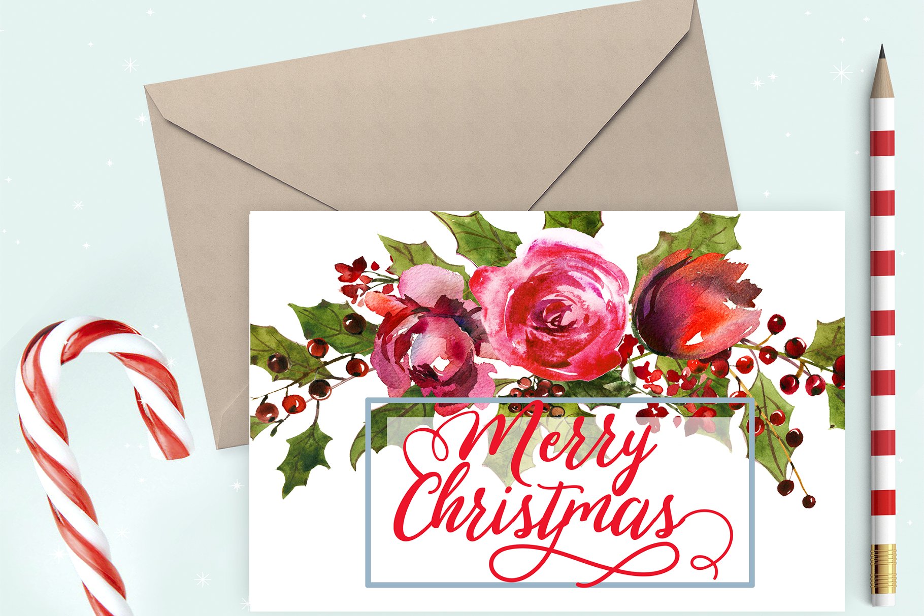 圣诞水彩剪辑集（一堆圣诞元素） Holly Steams Christmas Watercolors插图(20)