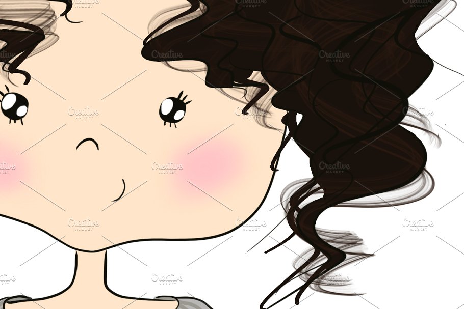 可爱时髦卡通女孩手绘套装 Planner Cute Girls Hand-drawn kit插图(5)