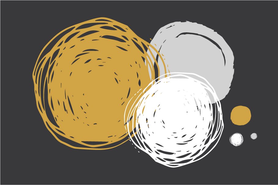 100%手绘矢量图形 Hand drawn shapes set插图(4)