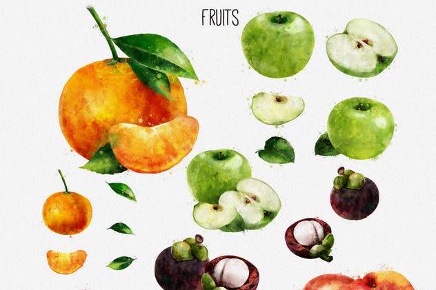 水彩水果&蔬菜插画合集 Watercolor Fruits And Vegetables插图(3)
