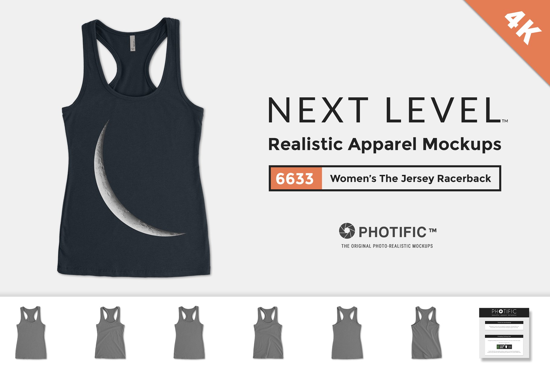 毛织背心运动衫样机 Next Level 6633 The Jersey Racerback插图