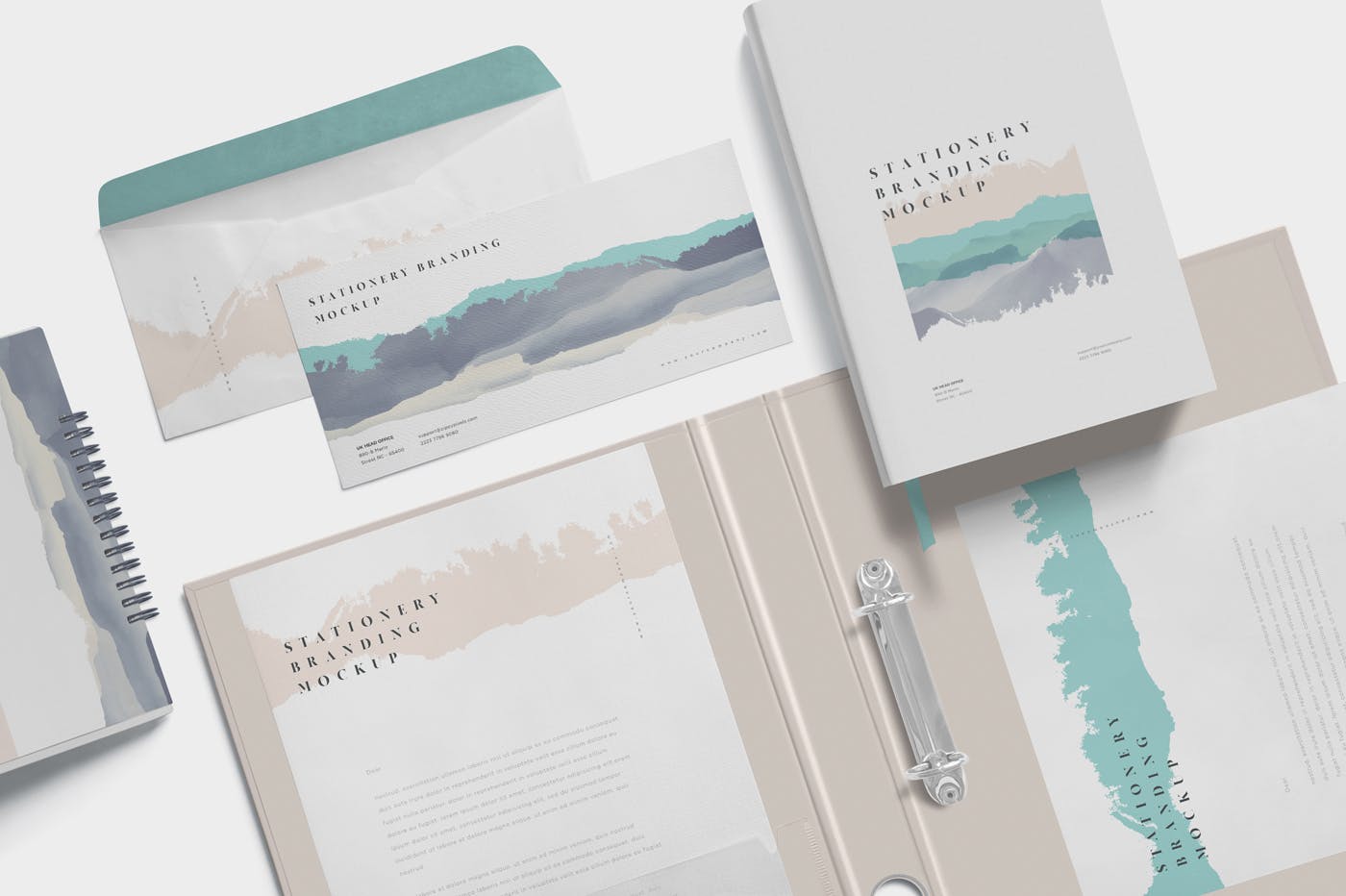 企业品牌VI设计预览办公用品样机模板 Stationery Branding Mockup Scenes插图(4)