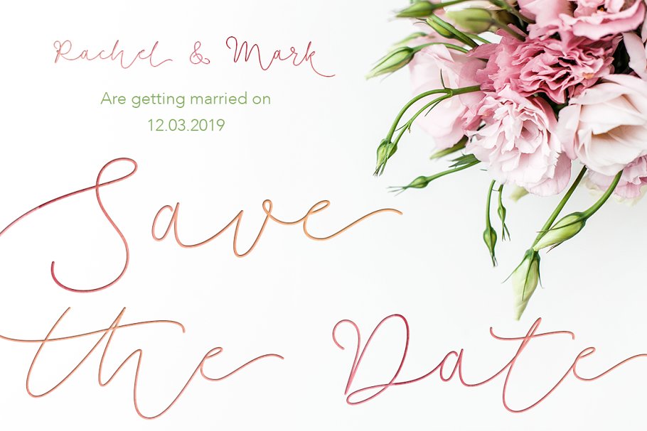 纤细体英文手写字体&100款水彩/金属纹理 Soft Whisperings Font and 100 Extras插图(4)