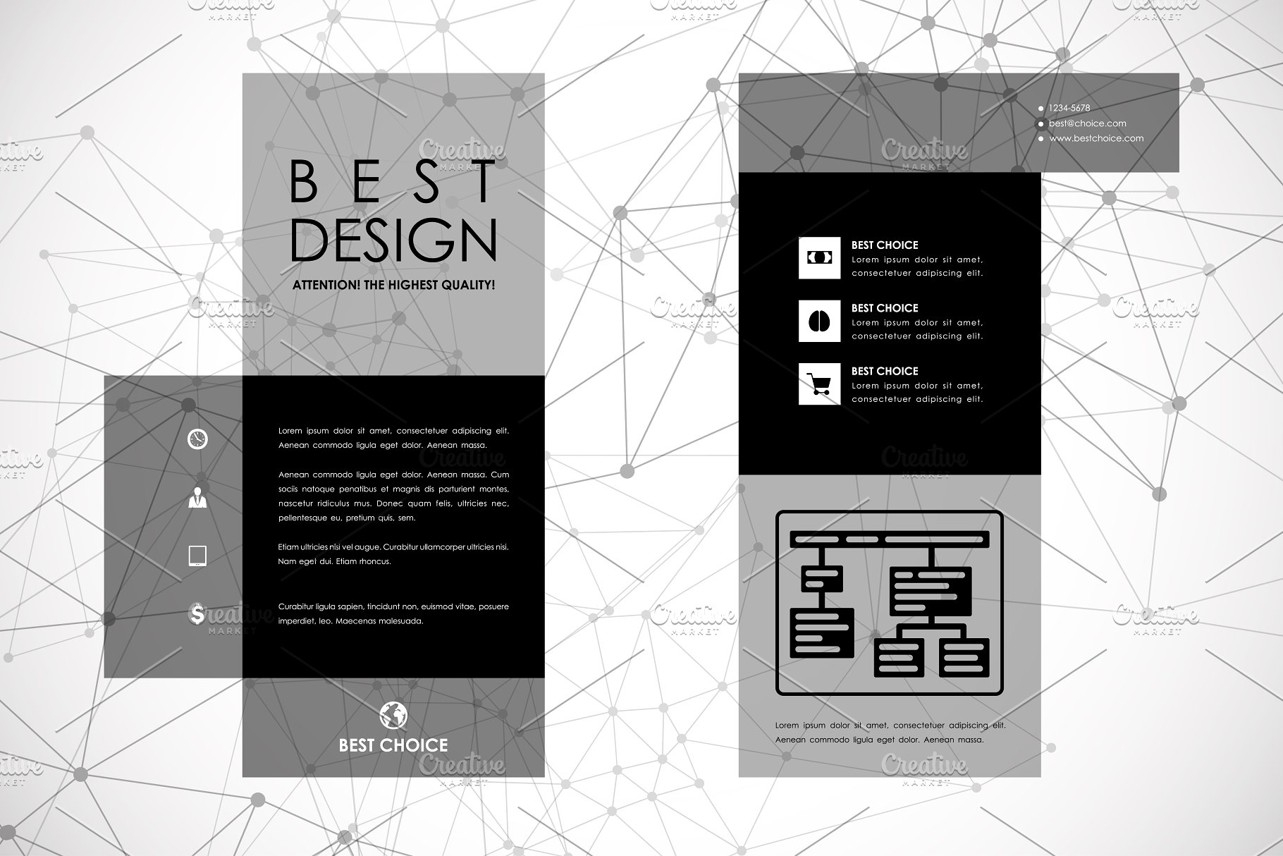 分子结构图形背景画册小册子模板 Molecular brochures插图(2)