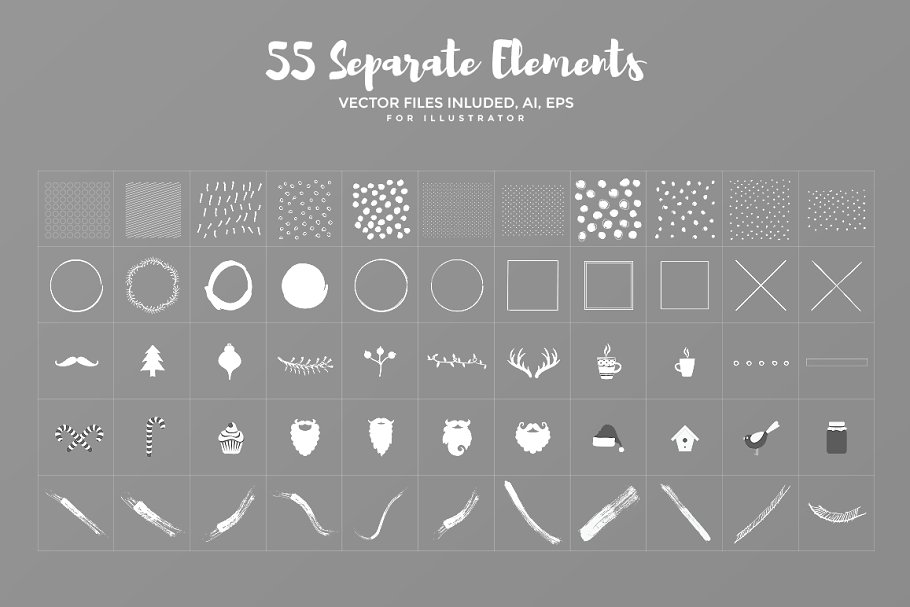 圣诞节主题设计项目素材库 Christmas Graphics Bundle插图(15)