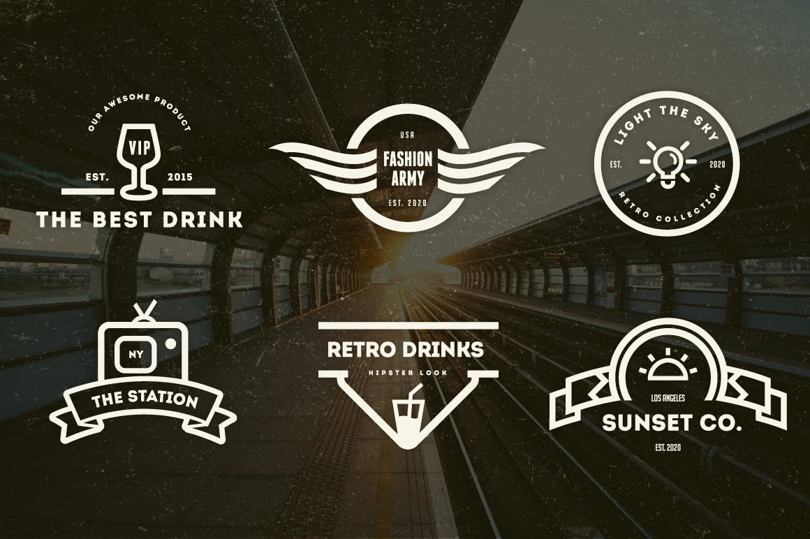 15款复古风格Logo&徽章设计模板v03 15 Vintage Logos & Badges 003插图(4)