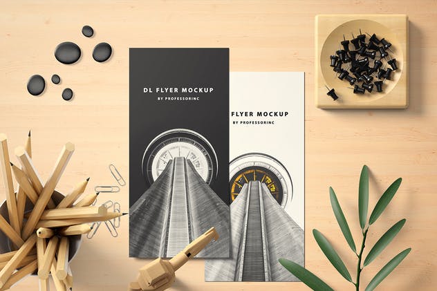 时尚高端品牌纵向DL传单样机套装2 Portrait DL Flyer Mockup – Set 2插图(4)