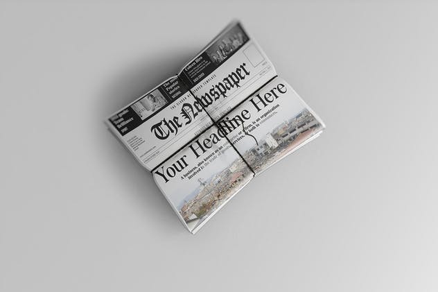 新闻广告报纸样机模板V1 Newspaper Mockups 01插图(4)