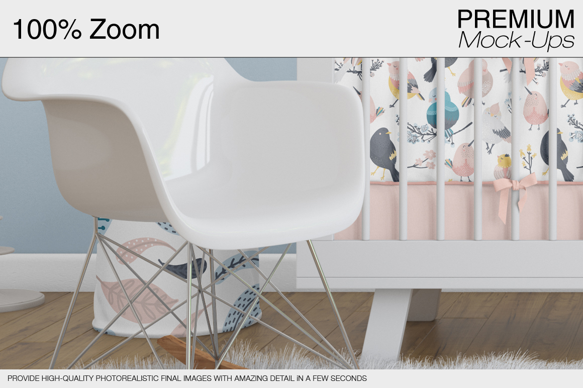 高品质的婴儿床 & 90个相框展示样机下载 Nursery Crib Wall & 90 Frames [psd]插图(22)