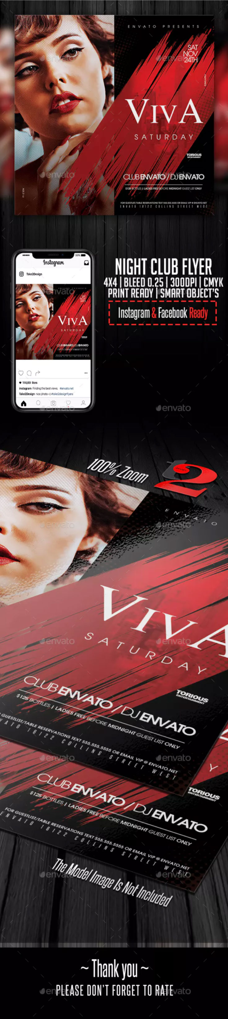 女士聚会庆典夜总会传单海报模板插图