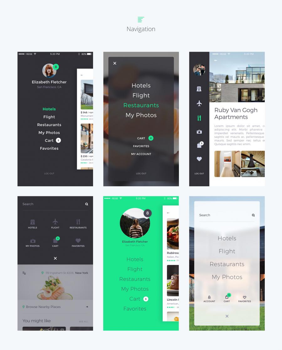绿色清新旅行类多功能APP UI KITS下载[Sketch]插图(5)