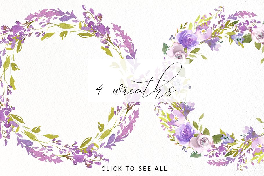 水彩花卉设计素材合集（剪贴画、纹理、纸张等） Bouquets de Mariee Watercolor Set插图(2)