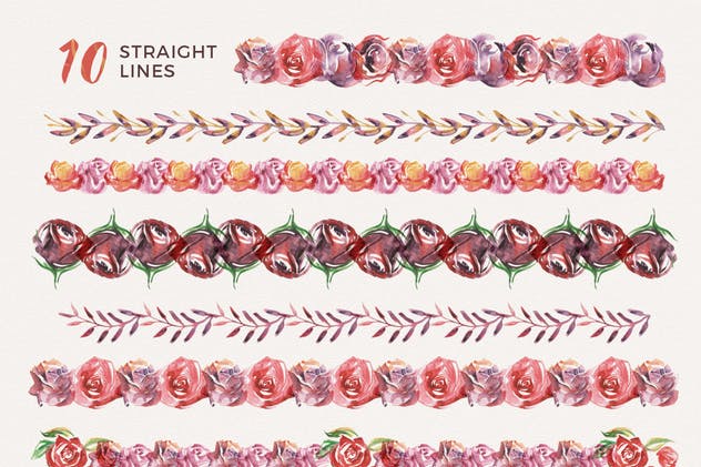 水彩手工设计花卉图案合集 Watercolor Handmade Design Bundle插图(11)