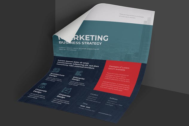 简约设计风格企业活动会议海报模板 Clean & Minimal Business Event Flyer插图(2)