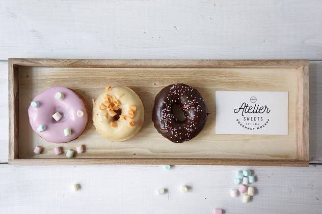 咖啡甜品牌样机模板 Coffee Doughnut Mockup插图(2)