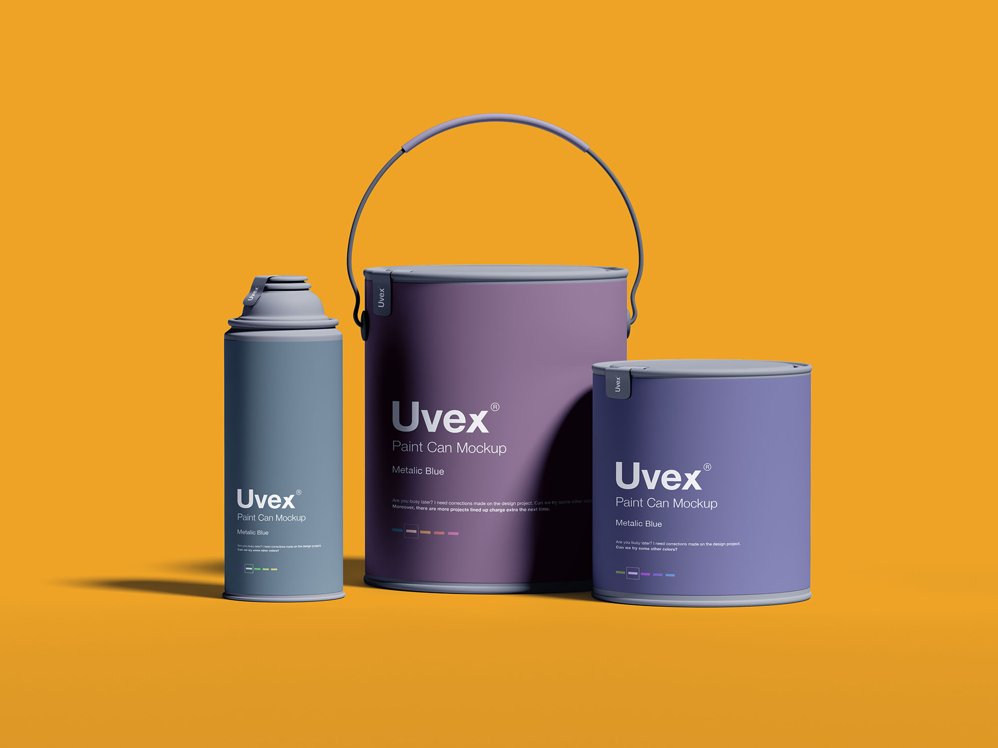 油漆桶/油漆容器包装设计效果图样机 Paint Packaging Mockup插图(1)