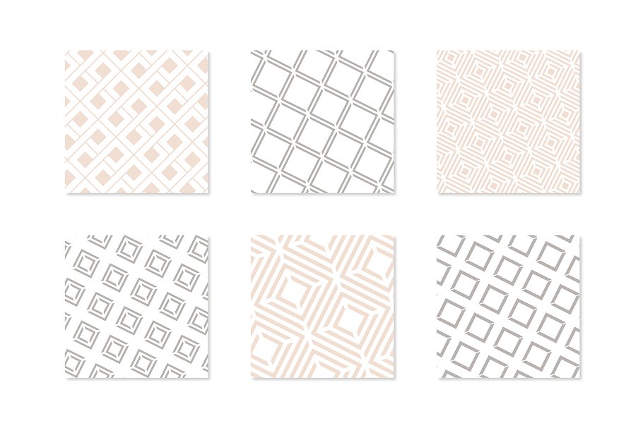 粗线条无缝纹理 Bold Seamless Patterns Set插图(4)