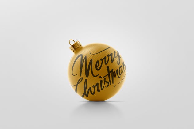 圣诞装饰球样机 Christmas Ball Mockup with Material Options插图(4)