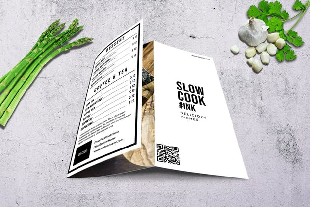 简约文字排版设计三折页菜单模板 Clean & Fresh Trifold A4 & US Letter Menu插图(3)