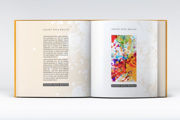 方形精装图书封面效果图样机素材库精选 Square Book Mock-Up插图(8)