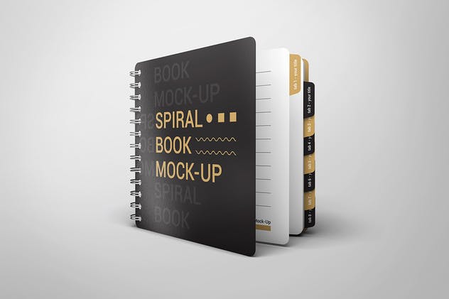 螺旋记事本设计样机素材库精选模板 Spiral Book Mock-Up插图(1)