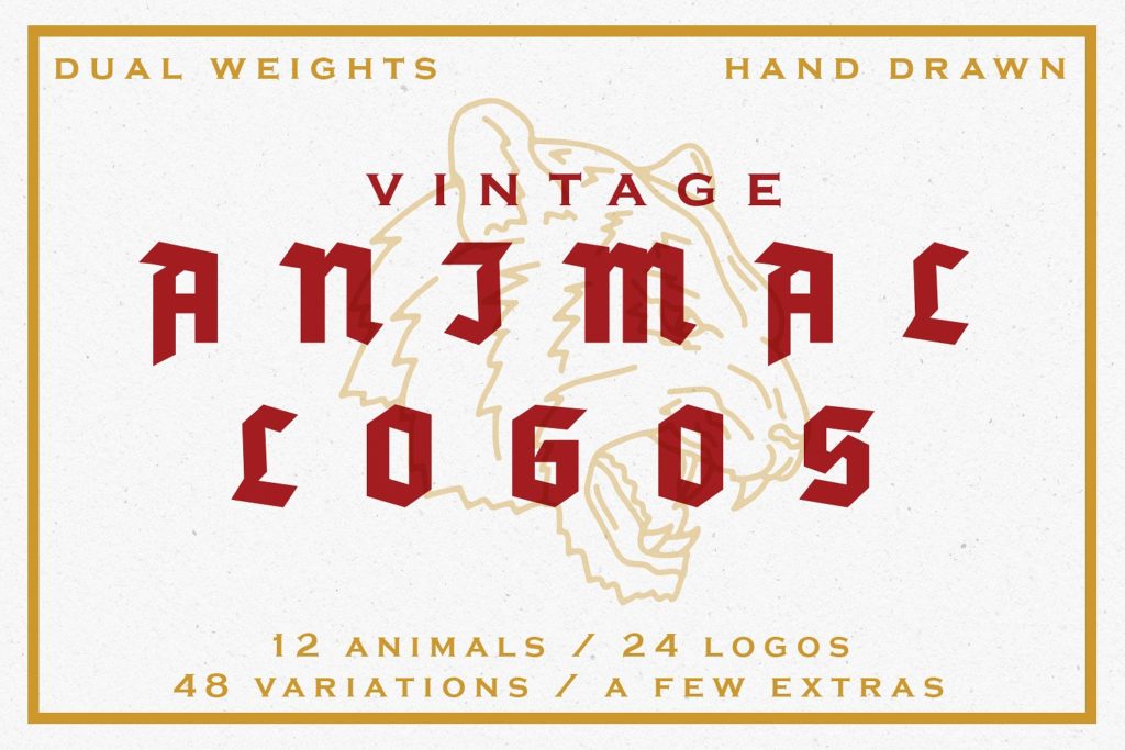 复古手绘动物头部矢量图形下载[ai]插图