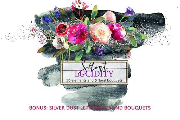 明亮紫色水彩花卉剪辑艺术集 Bright Purple Flowers Clip Art Set插图(6)